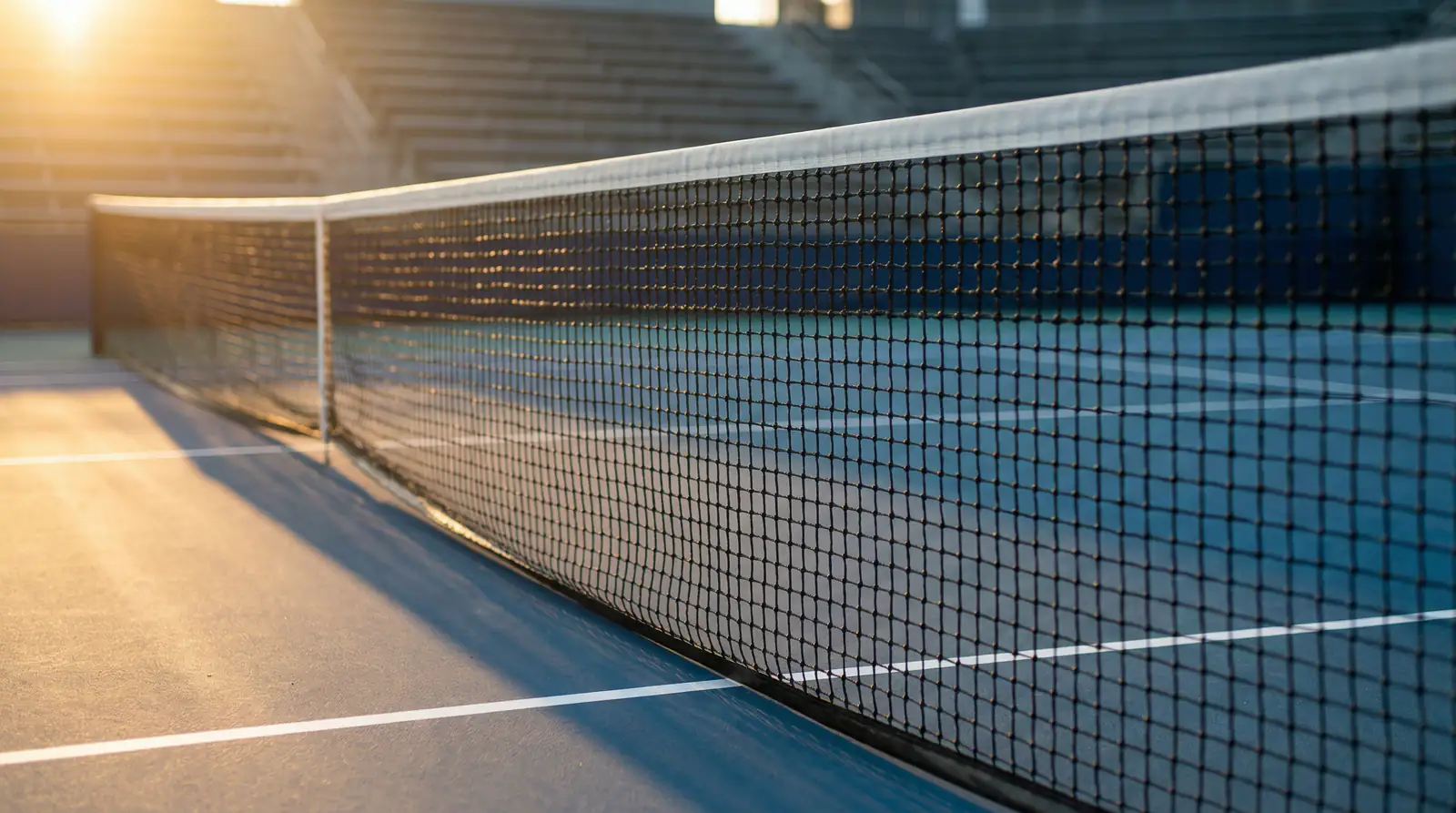 Guía completa de apuestas deportivas de tenis — pista de tenis iluminada con líneas de juego